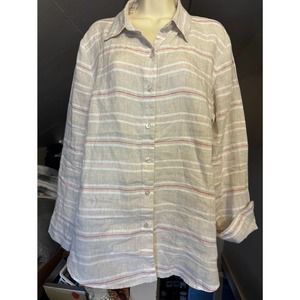 Coldwater Creek shirt 100% Linen Size L
